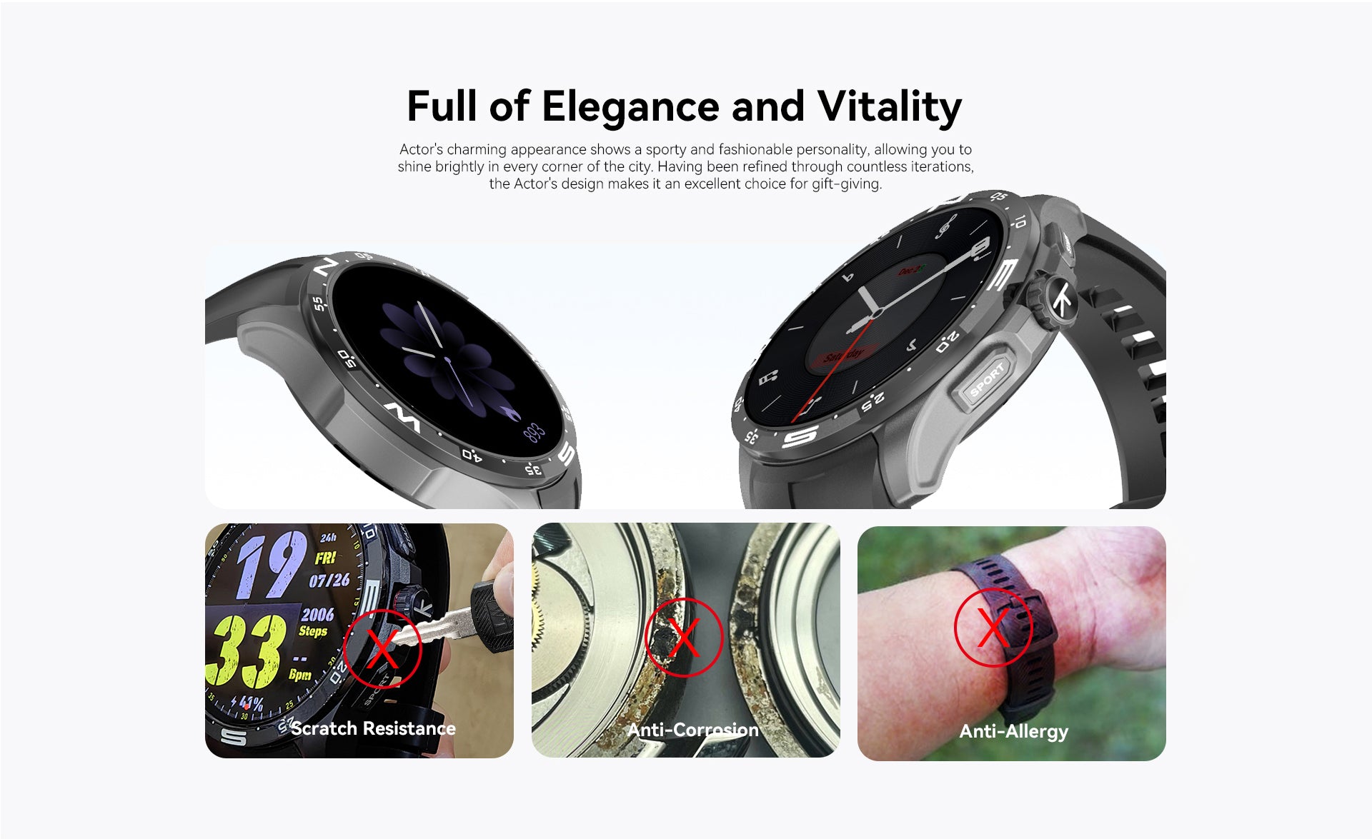 Kieslect Actor Smartwatch with Stunning Ceramic Bezel